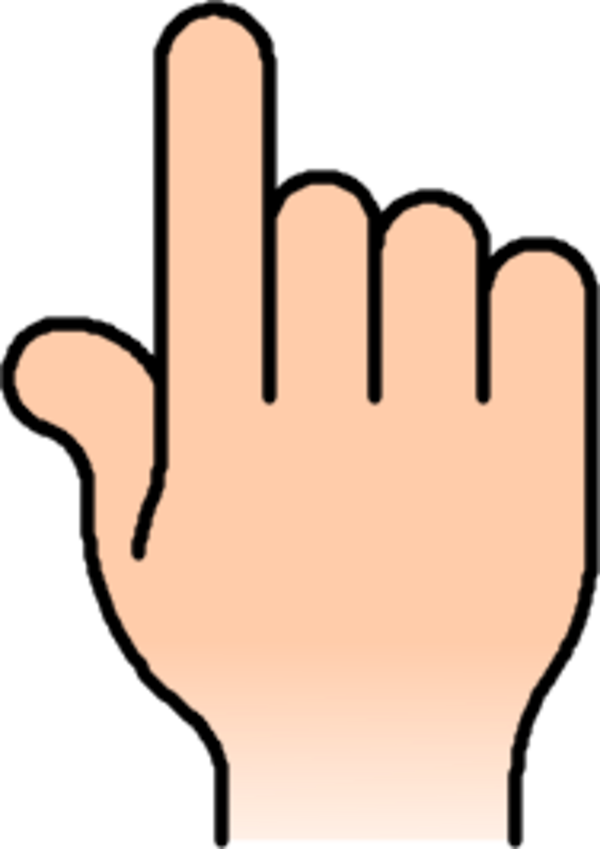 Hand pointing clipart.