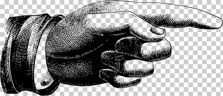 Large Victorian Pointing Finger, hand pointing illustration