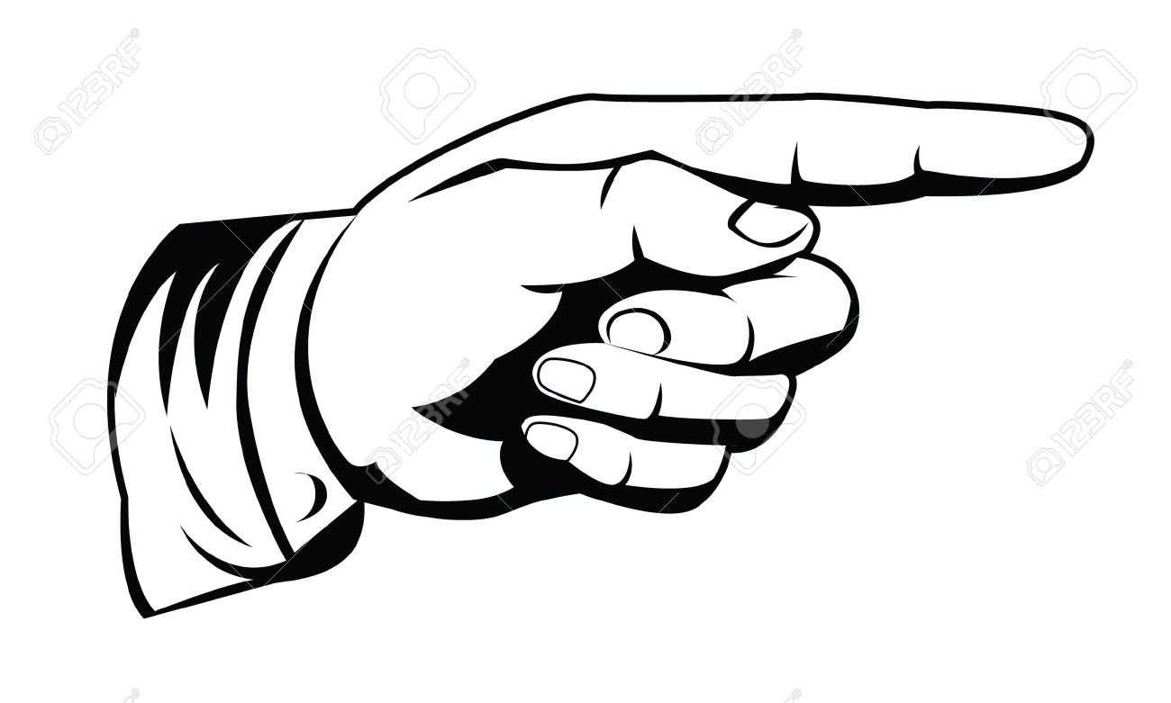 Pointing hand clipart.