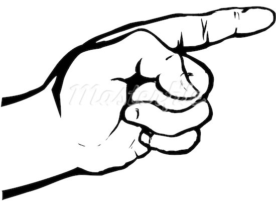 pointing hand clipart three