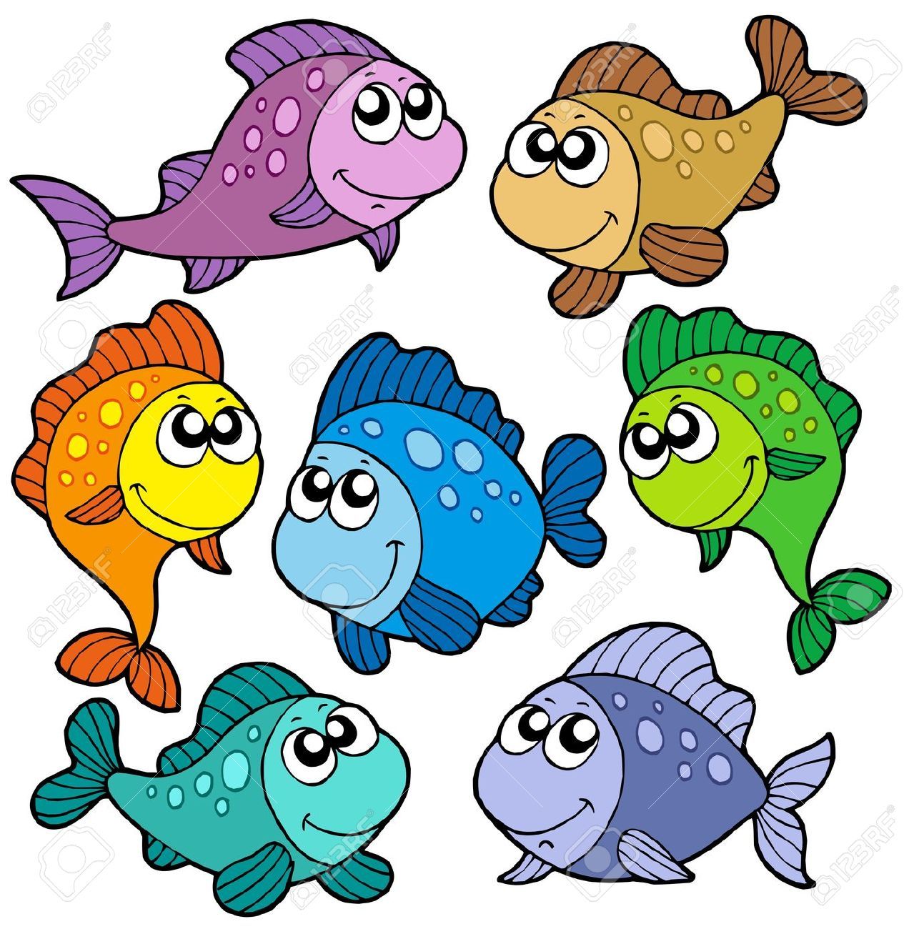 Dibujos animados peces.