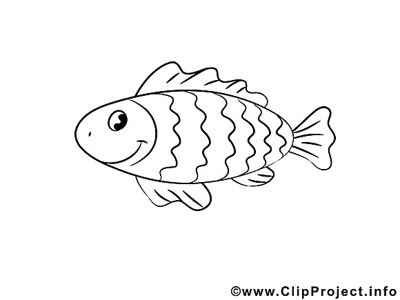 Clipart poisson noir et blanc