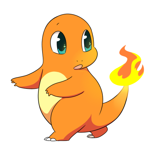 Cute Charmander Pokemon Png Clipart Images Black and White