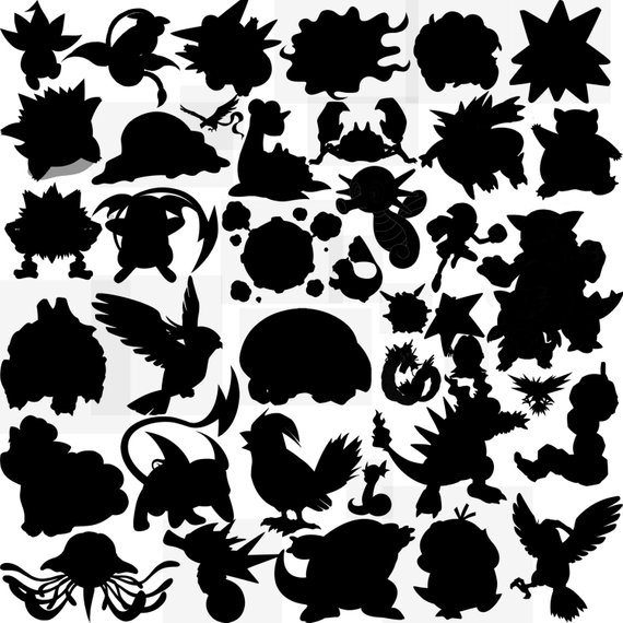 250 firstgenerationpokemonsilhouetteclipart pokemon.