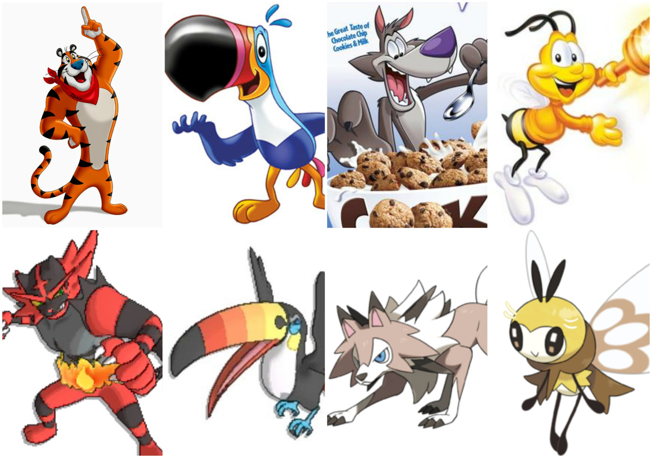 Pokemon cereal mascots.