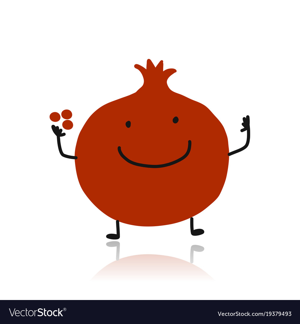 Pomegranate cute character for your design