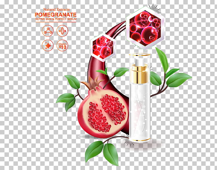 Pomegranate skincare material.