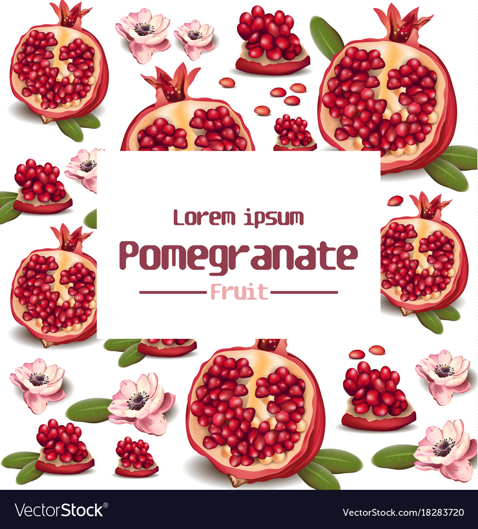 Pomegranate realistic background with place