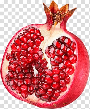 Red pomegranate fruit, Open Single Pomegranate transparent