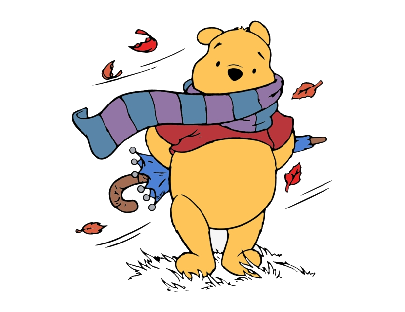 pooh clipart fall