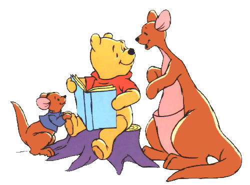 Winnie the Pooh Reading a Book Clipart