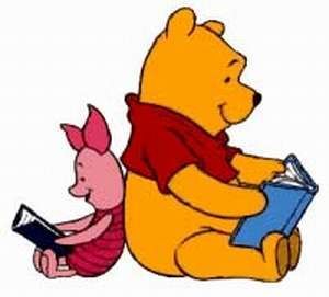 pooh clipart reading