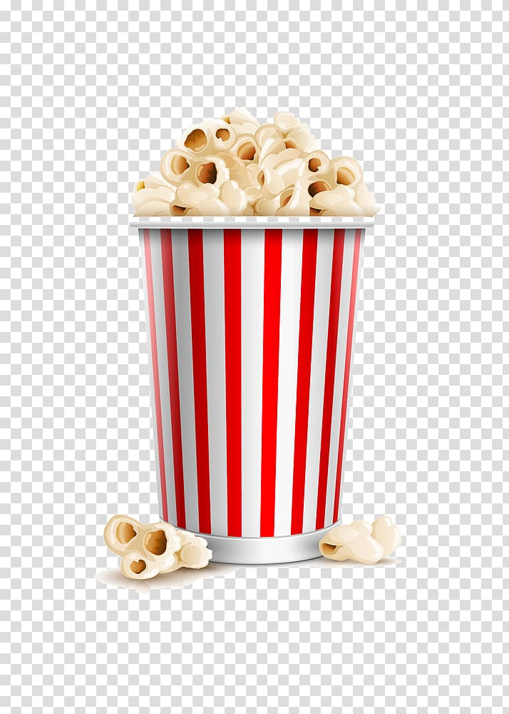 Cartoon popcorn, popcorn in cup transparent background PNG