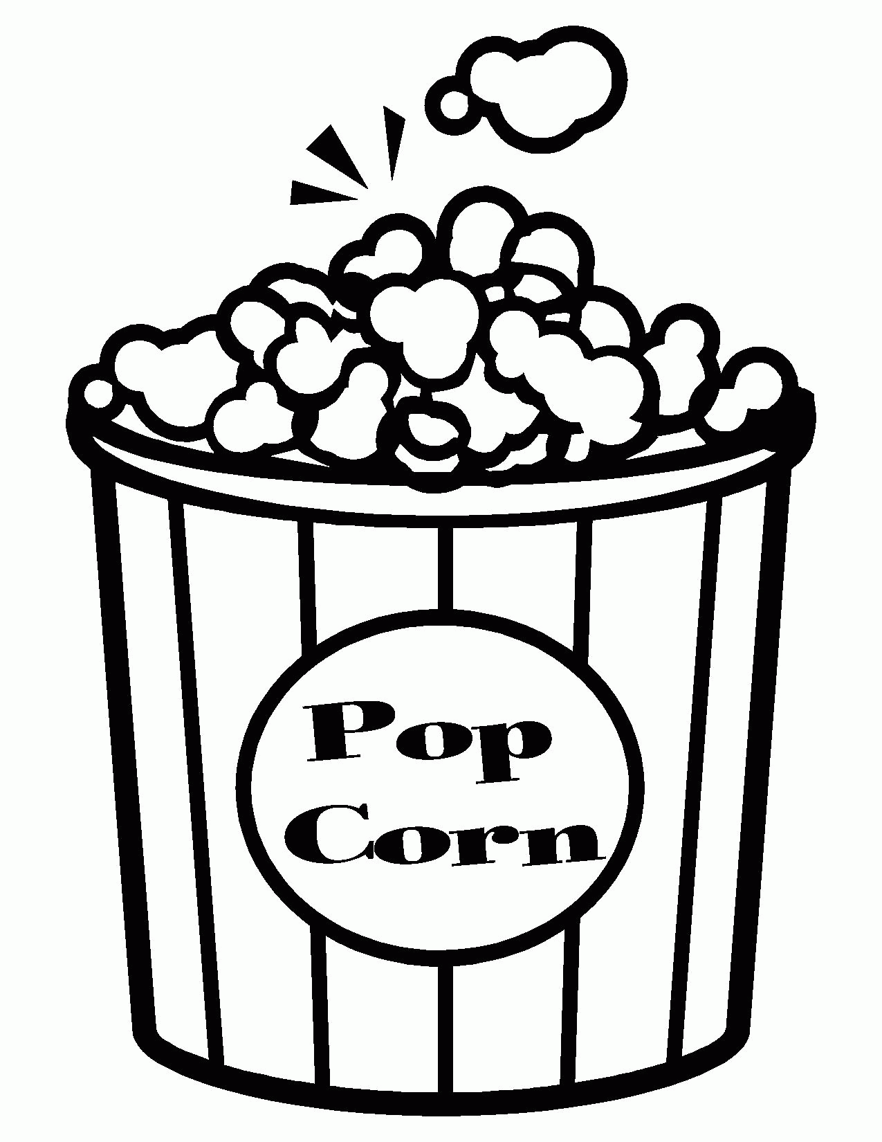 Free Popcorn Coloring Pages Printable, Download Free Clip