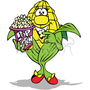 Cartoon popcorn character.