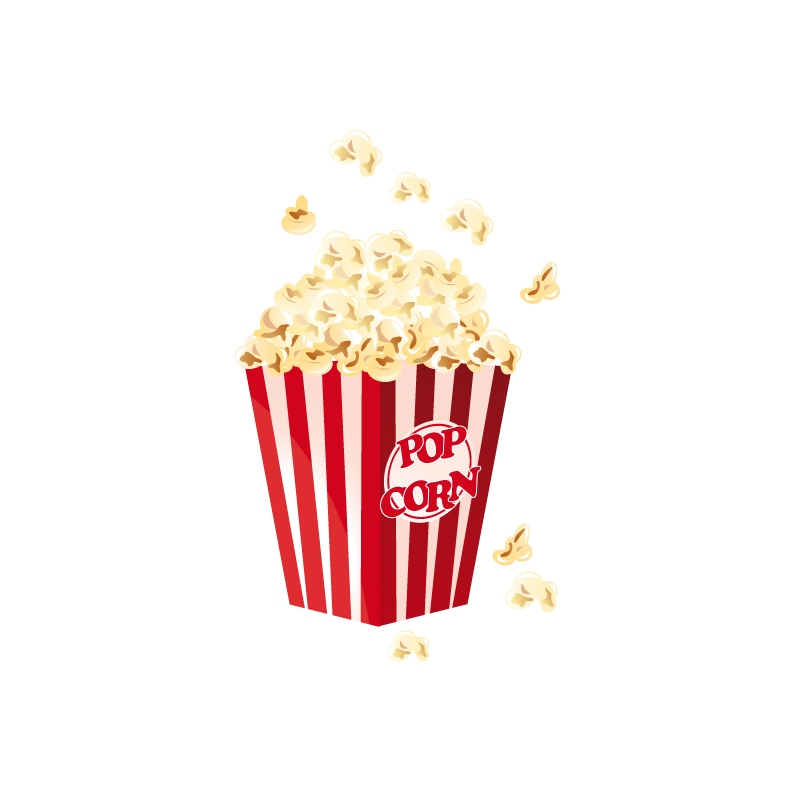 Popcorn film snack.