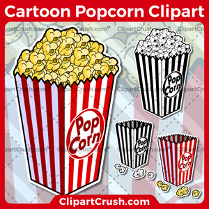 Cartoon popcorn clipart.