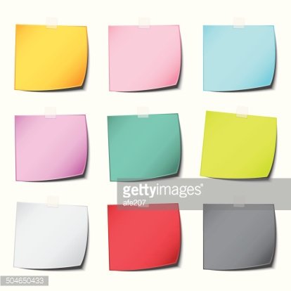Popular Post Color Paper Note With Multiply Isolated