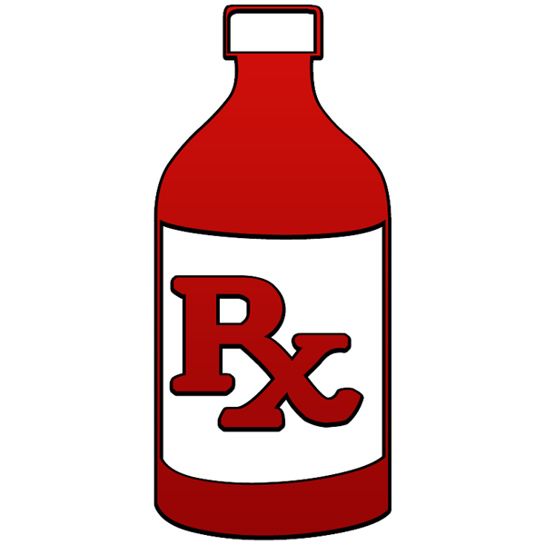 Rx liquid prescription bottle clipart image