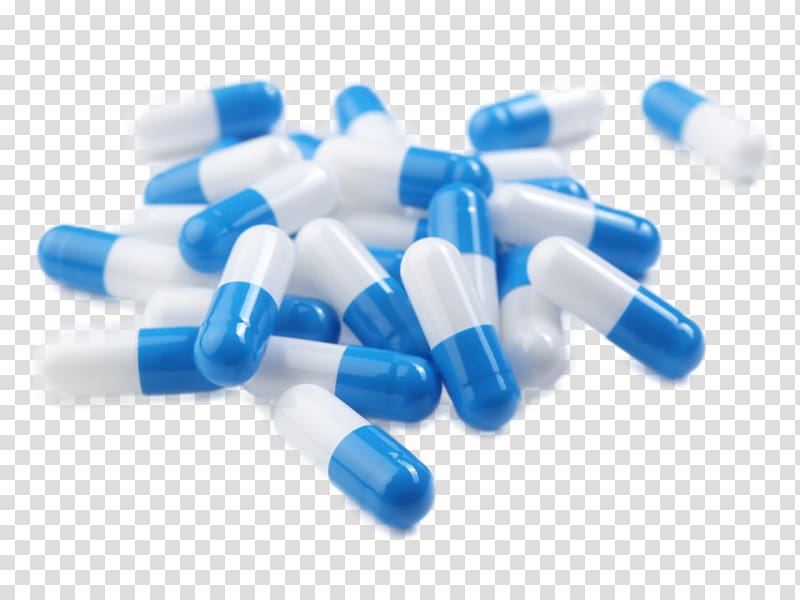 Whiteandblue medication capsules.