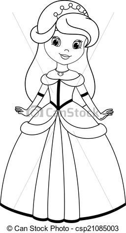 Princess clipart black and white