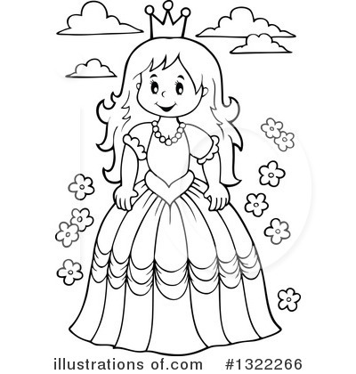 princess clipart black and white