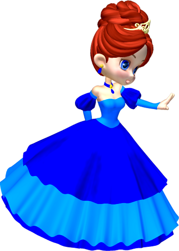Princess in Blue Poser PNG Clipart