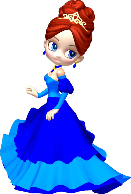 Princess in blue poser clipart by clipartcotttage on image