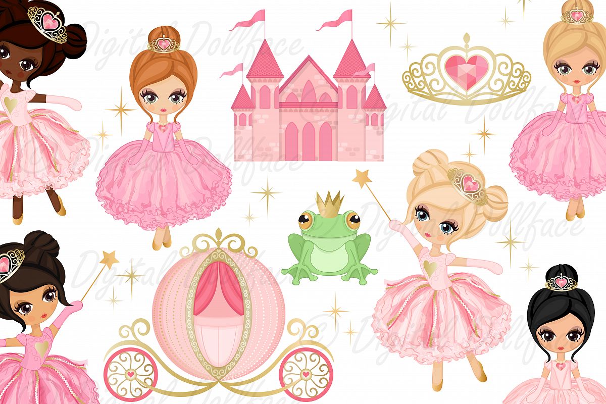 Pink princess clipart.