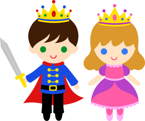 Free clip art of a cute little prince and princess