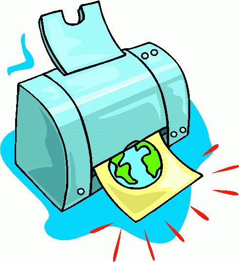 This is a clip art picture of a color printer which prints