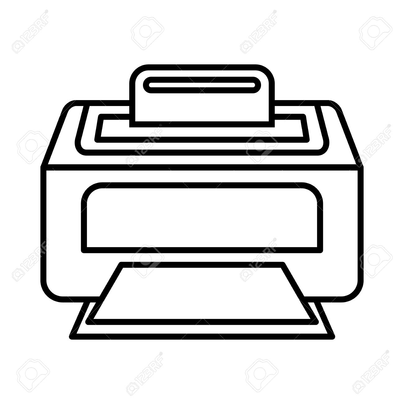 Modern laser printer icon, outline style
