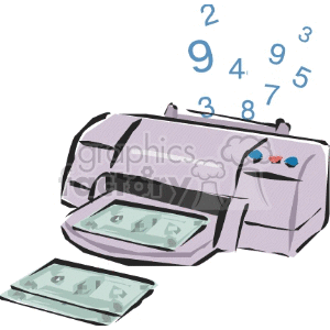 Printing money clipart