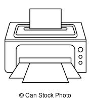 Printer clipart black and white