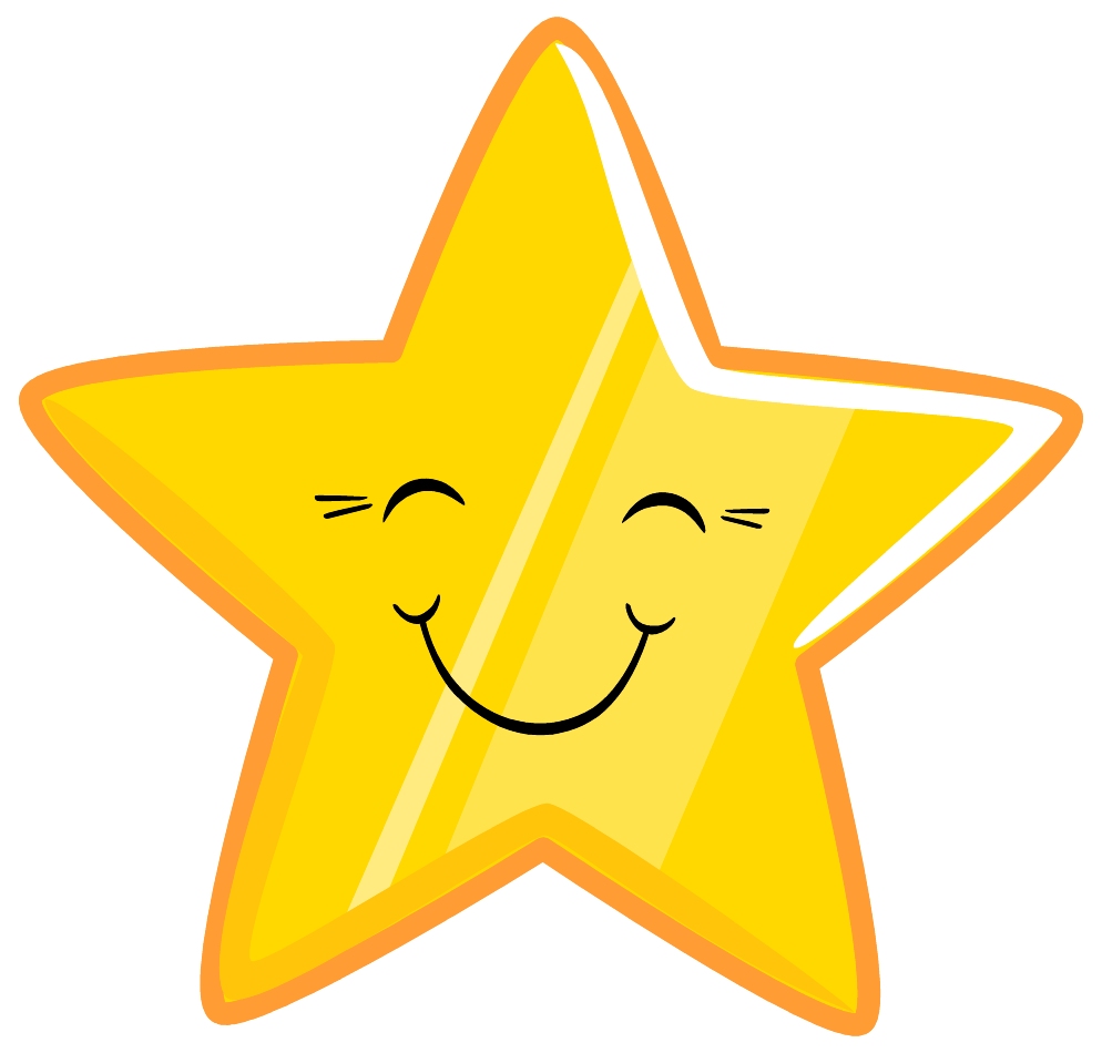 Reward smiling gold star clipart