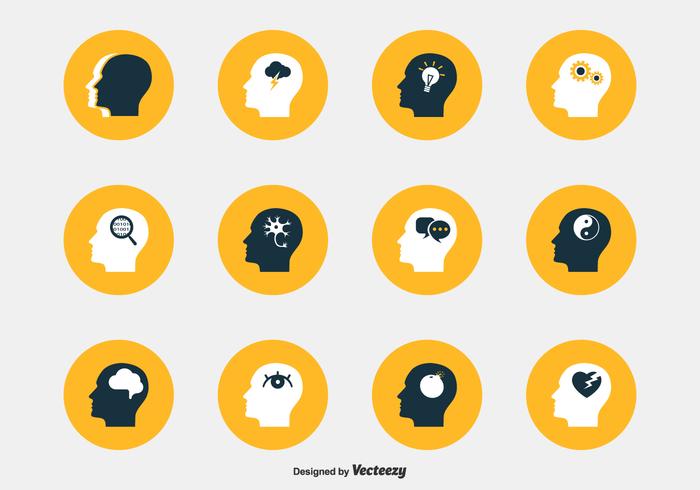 Psychology Head Vector Icons