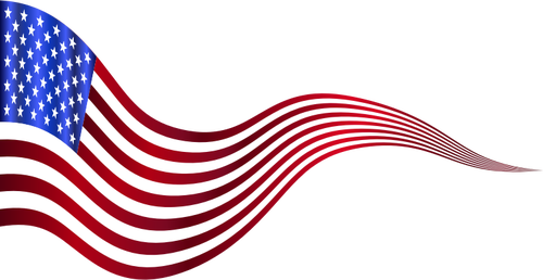 Wavy USA Flag Banner Clip Art