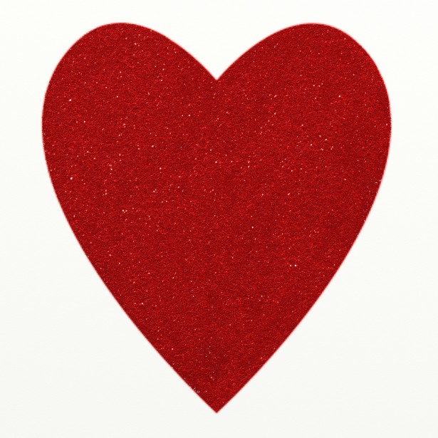 Red glitter heart.