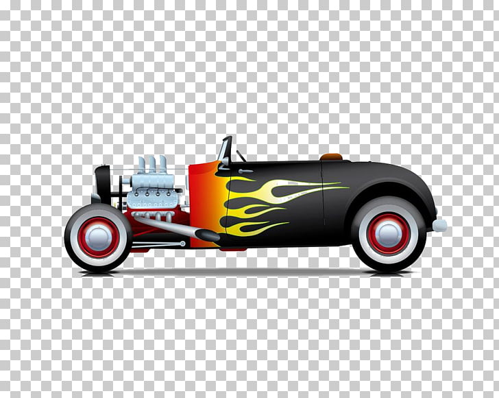 Sports car Hot rod Illustration, Cool classic car material