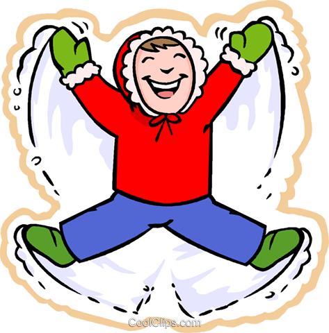 Making angels in snow, winter Royalty Free Vector Clip Art