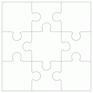 Piece jigsaw template.