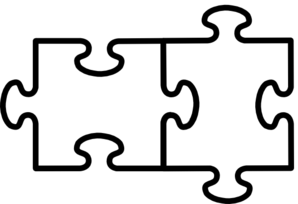 puzzle clipart black and white connected