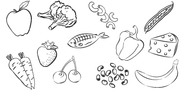 Free clip art food for coloring