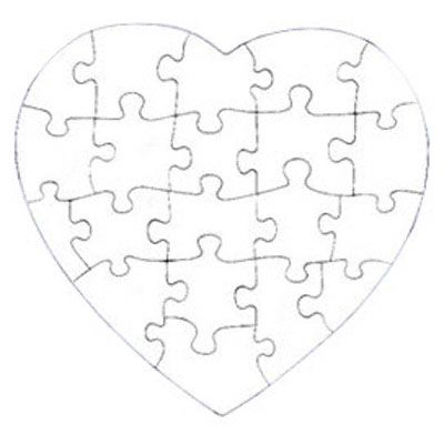 puzzle clipart black and white heart