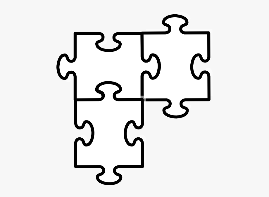 Black And White Puzzle Clipart Kid
