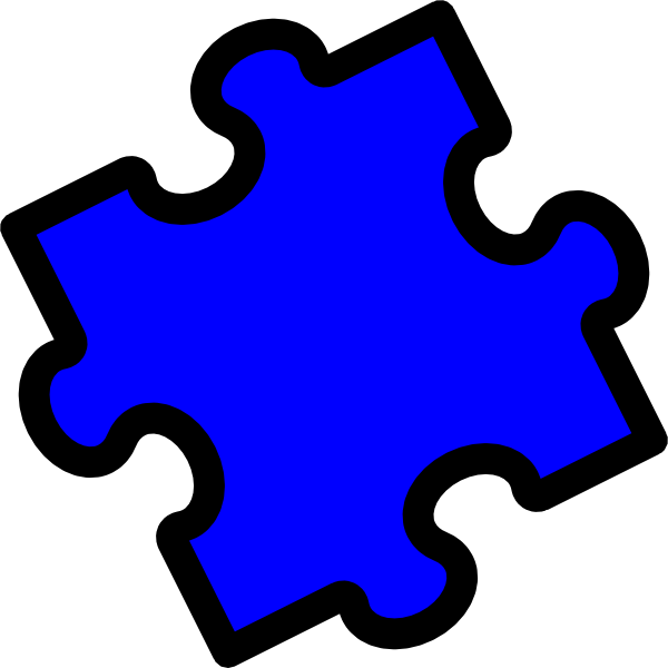 Blue Puzzle Piece Clip Art at Clker