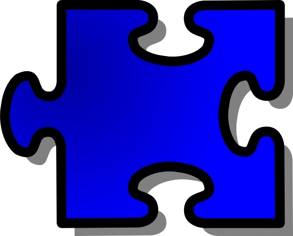 Blue jigsaw puzzle.