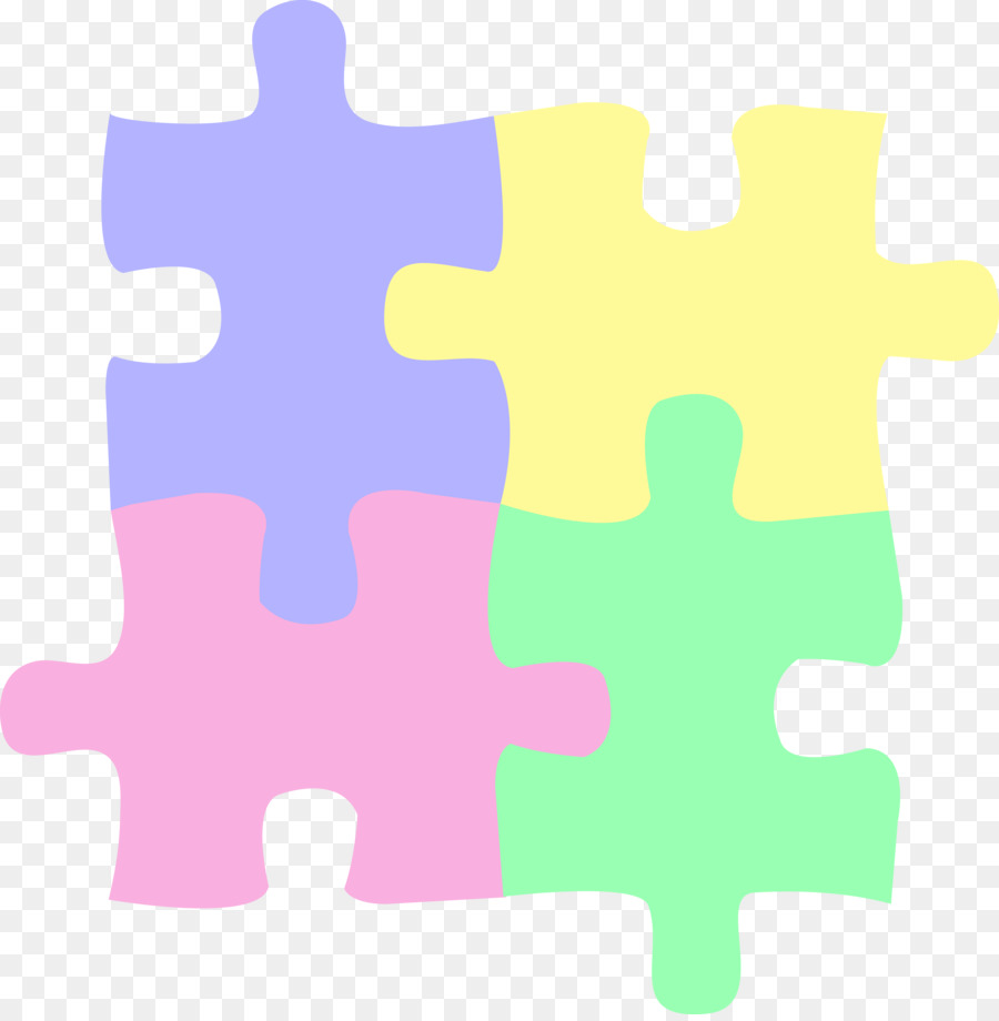 Pastel puzzle pieces.