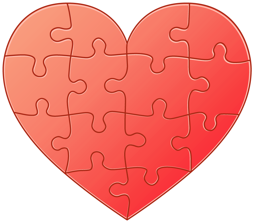 Puzzle heart png.