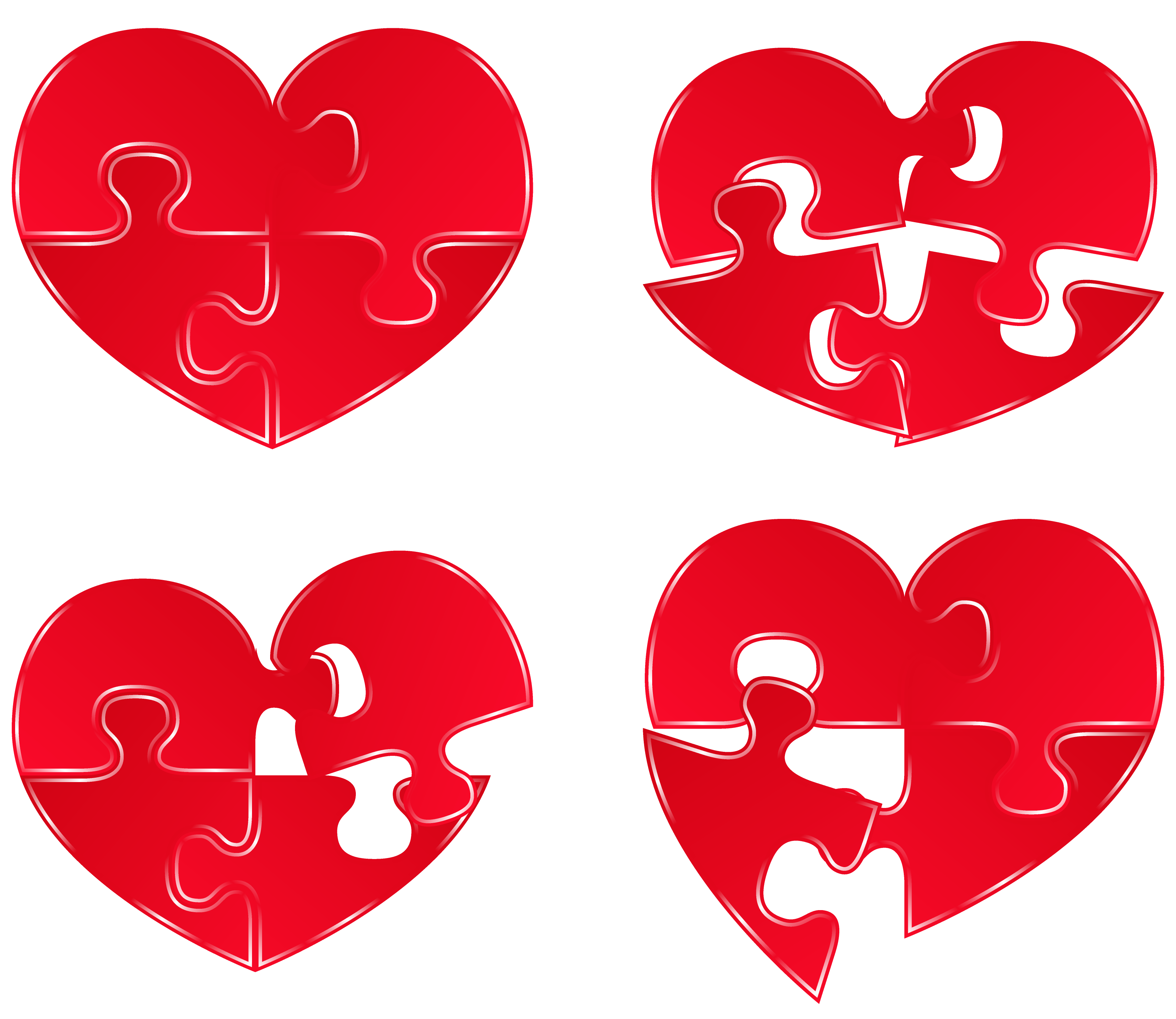 Puzzle Hearts PNG Clipart Picture